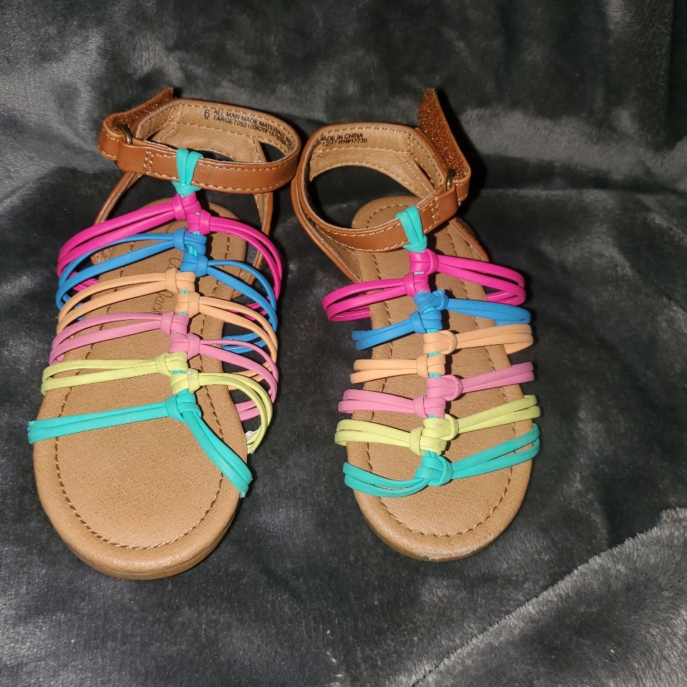 Cat & jack girls multi-color gladiator sandals
